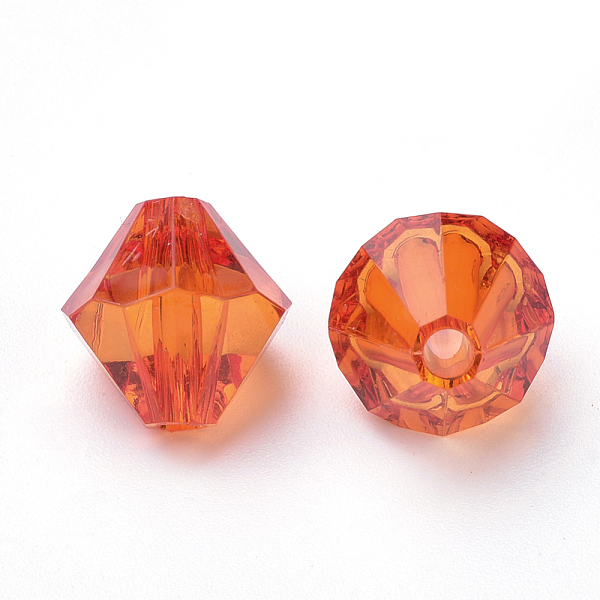 

PandaHall Transparent Acrylic Beads, Bicone, Orange, 6x5.5mm, Hole: 1.5mm, about 6120pcs/500g Acrylic Bicone Orange