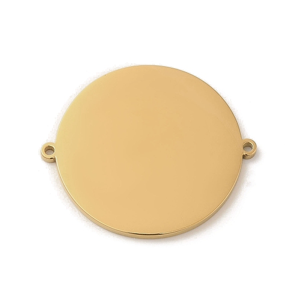

PandaHall Ion Plating(IP) 304 Stainless Steel Connector Charms, Laser Cut, Flat Round Links, Real 18K Gold Plated, 28.5x24.5x1.5mm, Hole...