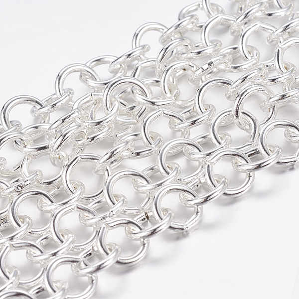

PandaHall Iron Rolo Chains, Belcher Chain, Unwelded, with Spool, Lead Free, Silver, 8x1.5mm Iron Silver