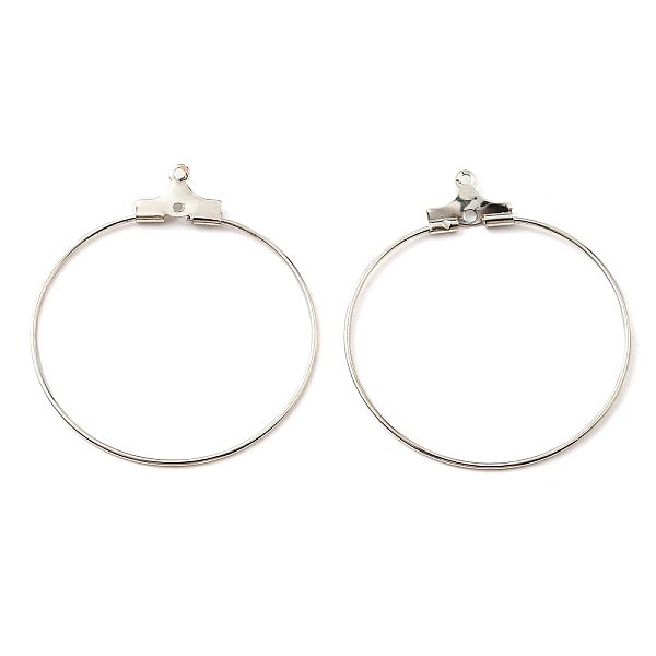 

PandaHall Iron Ring Hoop Earring Pendant, 2-Loop Link Pendants, Platinum, 34.5x31.5x0.7mm, Hole: 1mm Iron
