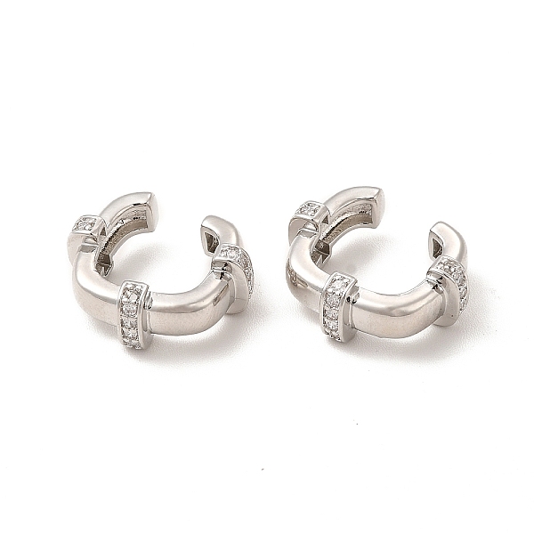 

PandaHall Square Rack Plating Brass Micro Pave Cubic Zirconia Cuff Earrings for Women, Long-Lasting Plated, Lead Free & Cadmium Free...