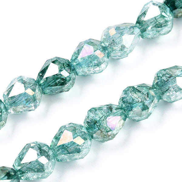 

PandaHall Transparent Electroplate Glass Beads Strands, AB Color Plated, Faceted, Teardrop, Light Sea Green, 10.5x10mm, Hole: 1.2mm, about...