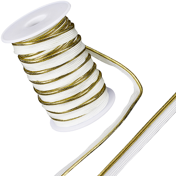 

PandaHall Gorgecraft 20m Polyester Ribbons, Curtain Decoration, Costume Accessories, with Plastic Thread Bobbins, Gold, 1/2 inch(12~13mm)...