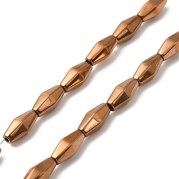 

PandaHall Electroplate Synthetic Magnetic Hematite Beads Strands, Faceted, Rhombus, Copper Plated, 12~12.5x5.5~6mm, Hole: 1.2mm, about...