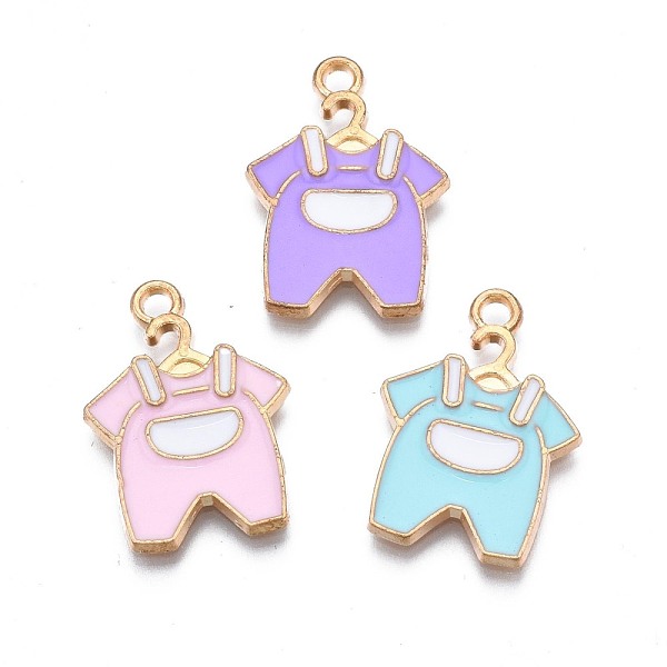 

PandaHall Alloy Enamel Pendants, Cadmium Free & Nickel Free & Lead Free, Light Gold, Clothes, Mixed Color, 21.5x15.5x1.5mm, Hole: 1.8mm..., Multicolor