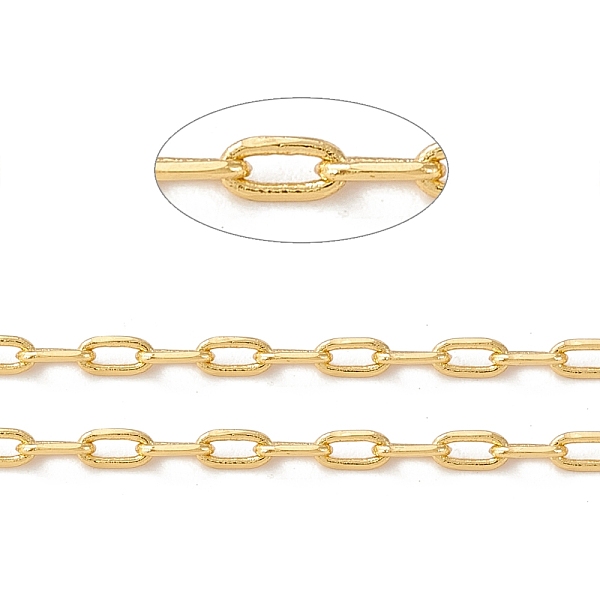 

PandaHall Brass Paperclip Chains, Drawn Elongated Cable Chains, Long-Lasting Plated, Soldered, with Spool, Cadmium Free & Lead Free, Real...
