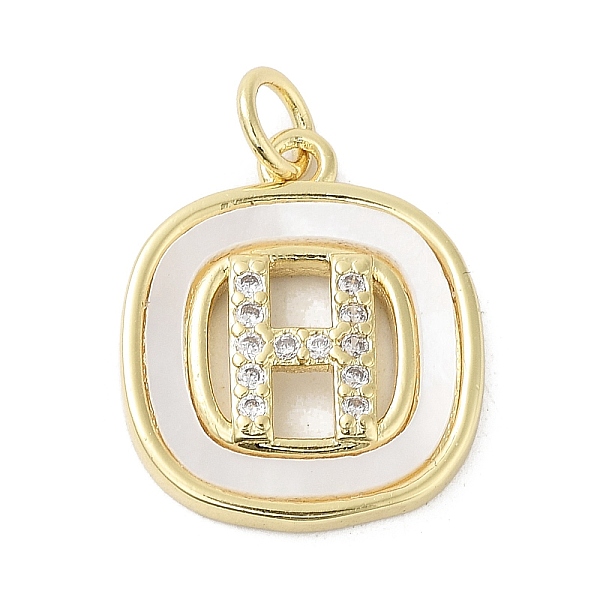 

PandaHall Rack Plating Brass Micro Pave Clear Cubic Zirconia Pendants, with Shell, Cadmium Free & Lead Free, Long-Lasting Plated, Real 18K...