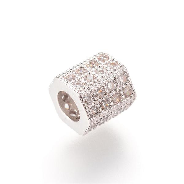 

PandaHall Brass Micro Pave Cubic Zirconia European Beads, Large Hole Beads, Hexagon, Platinum, 7x8x7mm, Hole: 4mm Brass+Cubic Zirconia...