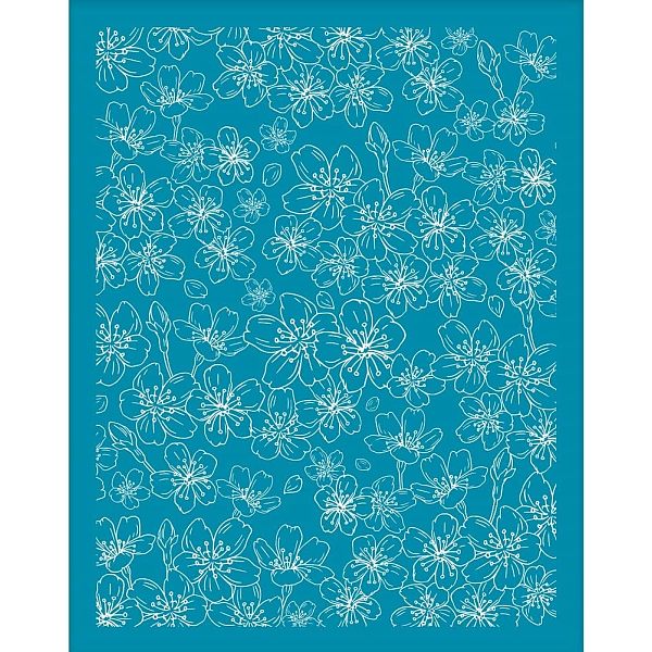 

PandaHall OLYCRAFT 4x5 Inch Cherry Blossoms Clay Stencils Sakura Silk Screen for Polymer Clay Flower Silk Screen Stencils Mesh Transfer..., Cyan