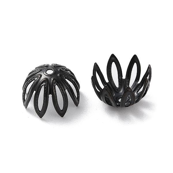 

PandaHall Ion Plating(IP) 304 Stainless Steel Bead Caps, 8-Petal Flower, Black, 11x7.5mm, Hole: 1.2mm 304 Stainless Steel