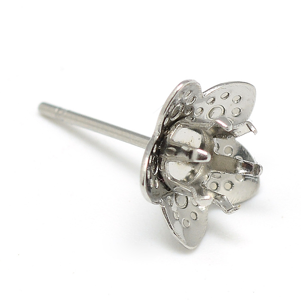 

PandaHall 304 Stainless Steel Stud Earring Settings, Flower, Stainless Steel Color, Tray: 4mm, 10x10.5mm, pin: 0.8mm 304 Stainless Steel...
