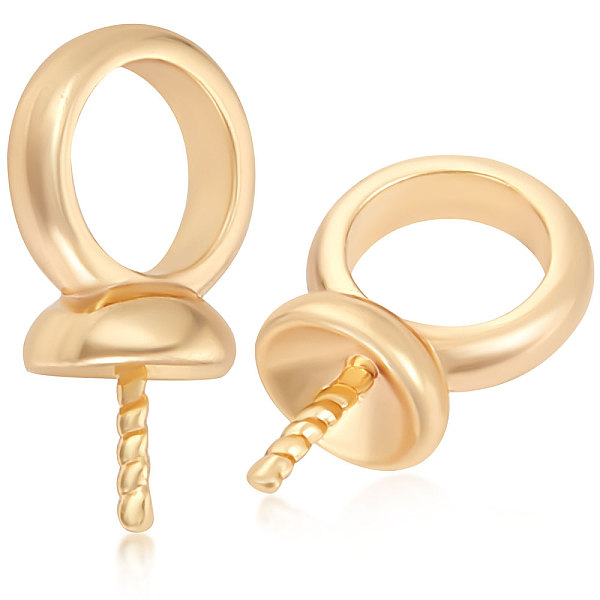 

PandaHall Beebeecraft 50Pcs/Box Eye Pin Bail Peg Pendants 18K Gold Plated Screw Eye Pinch Bails for Half Drilled Beads Jewelry Making...