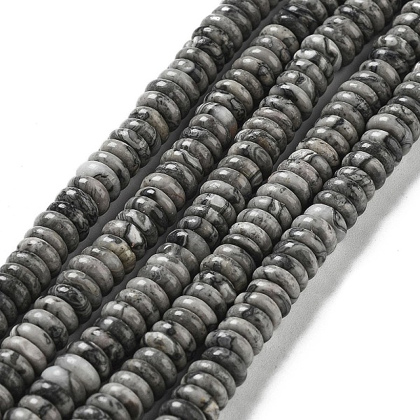 

PandaHall Natural Picasso Jasper Beads Strands, Rondelle, 6~6.5x2~2.5mm, Hole: 1.2mm, about 156~158pcs/strand, 15.12~15.20 inch(38.4~38.6cm)...