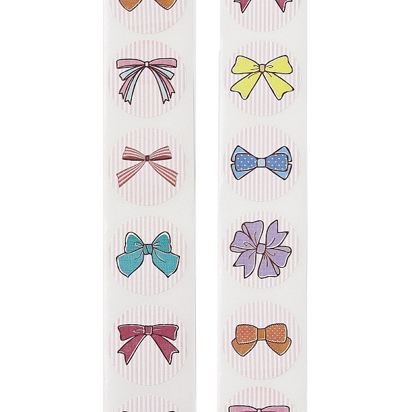 

PandaHall Self Adhesive Paper Stickers, Bowknot Sticker Labels, Gift Tag Stickers, Mixed Color, 25mm 500pcs/roll Paper Bowknot Multicolor