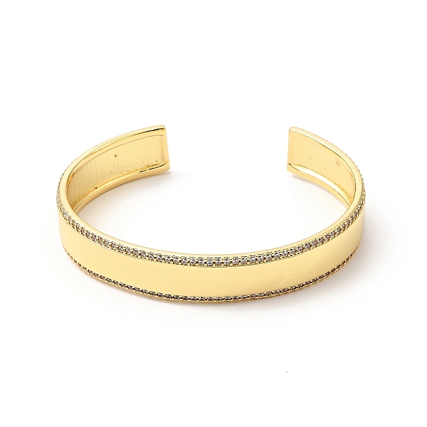 

PandaHall Clear Cubic Zirconia Rectangle Open Cuff Bangle, Brass Jewelry for Women, Cadmium Free & Nickel Free & Lead Free, Real 18K Gold...