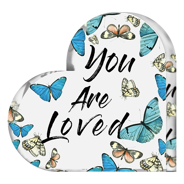 

PandaHall CRASPIRE You are Loved Desk Sign Acrylic Heart Decor Sign Butterflies You are Loved 6 X 6 Inch Acrylic Keepsake Gift Inspirational...