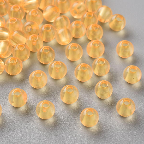 

PandaHall Transparent Acrylic Beads, Round, Gold, 6x5mm, Hole: 1.8mm, about 4400pcs/500g Acrylic Round Gold