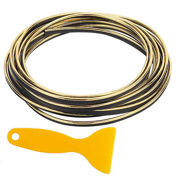 

PandaHall GORGECRAFT Car Interior Moulding Trim 16.4ft Automobile Filler Trim Strip Universal Decorations with Scraper Tool Fit for Most Car..., Gold