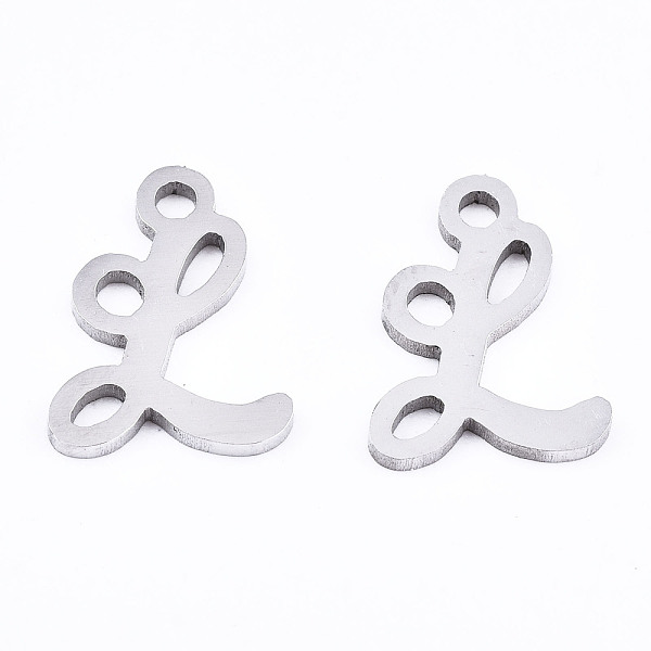 

PandaHall 201 Stainless Steel Charms, Laser Cut, Alphabet, Stainless Steel Color, Letter.L, 11.5x8.5x1mm, Hole: 1.4mm Stainless Steel Letter