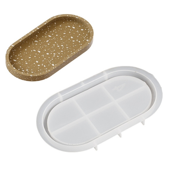

PandaHall DIY Oval Storage Tray Silicone Molds, Resin Casting Molds, For UV Resin, Epoxy Resin Craft Making, White, 197x110x14.5mm Silicone...