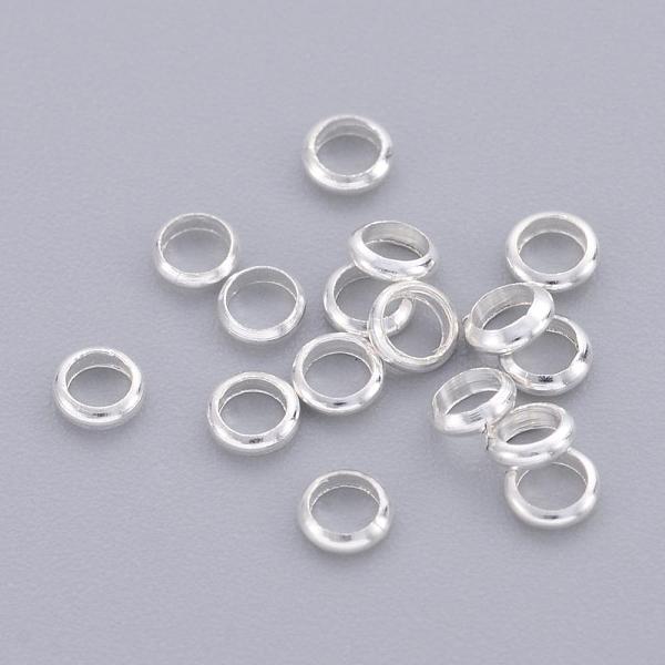 

PandaHall Brass Spacer Beads, Rondelle, Silver Color Plated, 3.5x1mm Brass Rondelle Silver