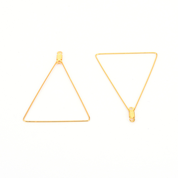 

PandaHall Stainless Steel Wire Pendants, Hoop Earring Findings, Triangle, Golden, 24 Gauge, 49x34.5x0.5mm, Hole: 1.2mm Stainless Steel