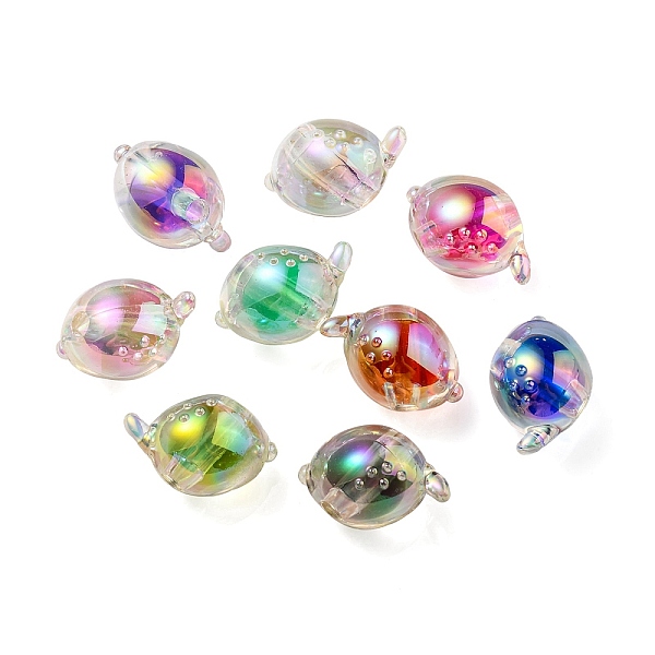 

PandaHall UV Plating Rainbow Iridescent Acrylic Beads, Two Tone Bead in Bead, Fish, Mixed Color, 15x17x15mm, Hole: 3.5mm Acrylic Fish..., Multicolor