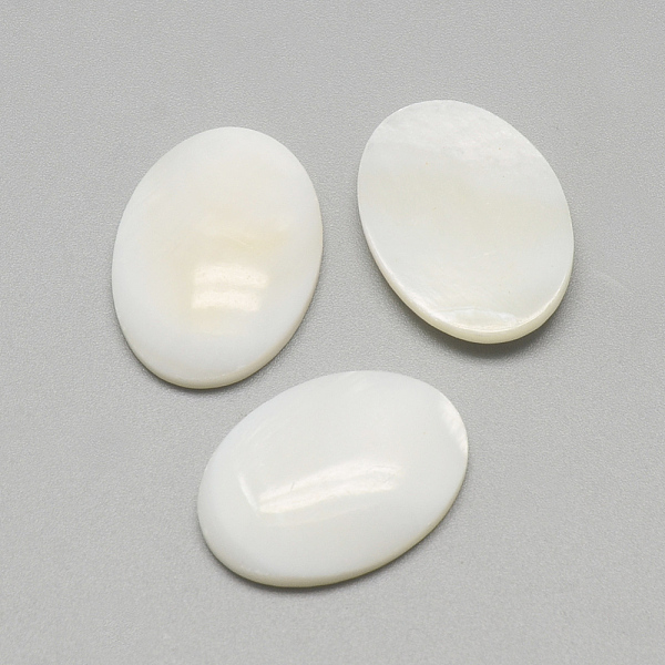 

PandaHall Freshwater Shell Cabochons, Oval, Seashell Color, 25x18x4~5mm Freshwater Shell Oval