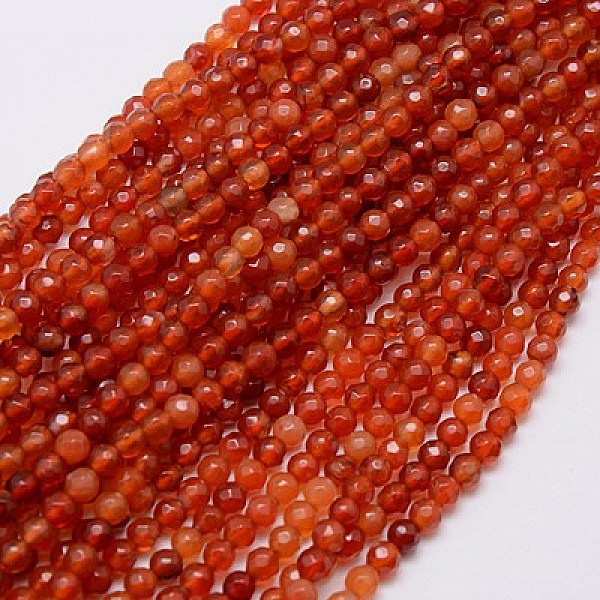 

PandaHall Natural Red Agate Beads Strands, Faceted, Dyed, Round, FireBrick, 4mm, Hole: 0.5mm, about 91~93pcs/strand, 15 inch Red Agate Round...