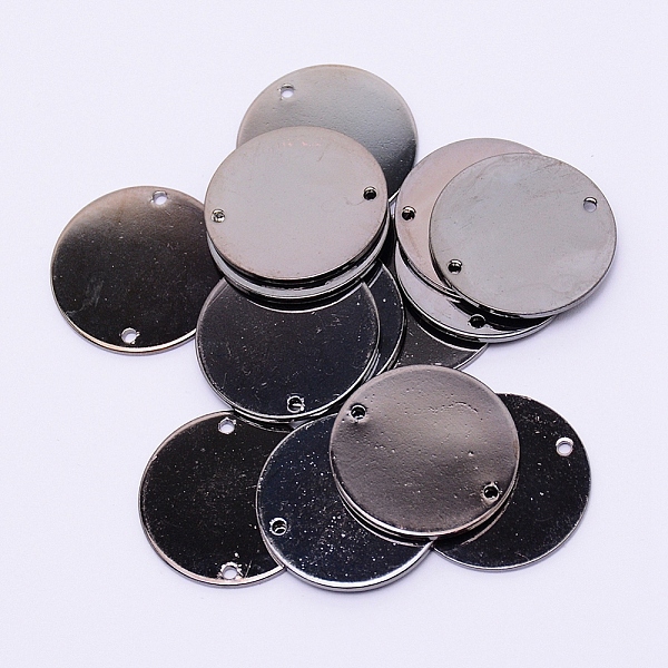 

PandaHall Smooth Brass Links, with 2 Hole, Flat Round, Gunmetal, 20x1mm, Hole: 1mm Brass Flat Round