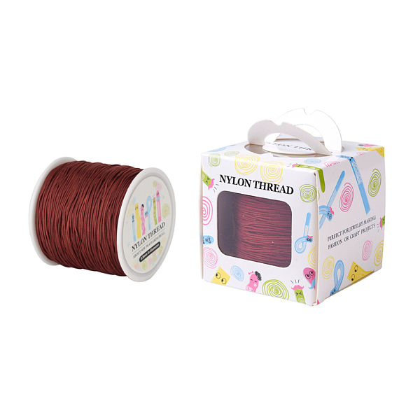 

PandaHall Nylon Thread, Saddle Brown, 0.8mm, about 98.43yards/roll(90m/roll) Nylon Brown