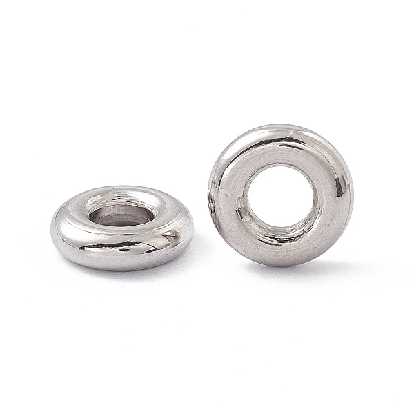 

PandaHall 304 Stainless Steel Beads, Donut, Stainless Steel Color, 12x3.5mm, Hole: 5.5mm 304 Stainless Steel Donut