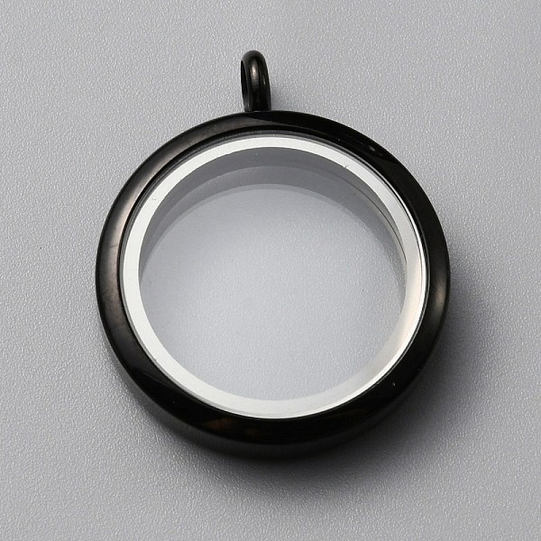 

PandaHall 304 Stainless Steel Locket Pendants, with Glass, DIY Accessories for Jewelry Pendant Making, Flat Round Charm, Electrophoresis...