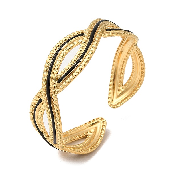 

PandaHall 304 Stainless Steel with Enamel Open Cuff Bangles, Golden, Infinity, Inner Diameter: 1-7/8 inch(4.9cm) 304 Stainless Steel..., Black