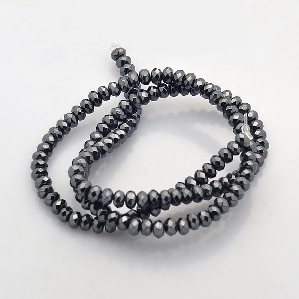 

PandaHall Electroplate Non-magnetic Synthetic Hematite Beads Strands, Faceted Rondelle, Mixed Color, 4x3mm, Hole: 1mm, about 141pcs/strand...