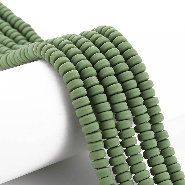 

PandaHall Handmade Polymer Clay Beads Strands, for DIY Jewelry Crafts Supplies, Flat Round, Olive Drab, 6~7x3mm, Hole: 1.5mm, about...
