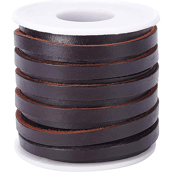 

PandaHall BENECREAT 6mm 11 Yard Real Leather Straps Round Leather Lace Genuine Leather Cord Braiding String for Jewelry Making Craft DIY...