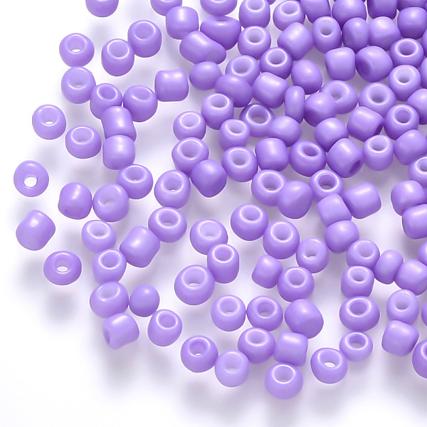 

PandaHall 8/0 Baking Paint Glass Round Seed Beads, Lilac, 3~3.5x2mm, Hole: 1~1.2mm, about 10000pcs/pound Glass Purple