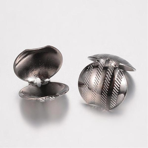 

PandaHall Brass Bead Tips, Calotte Ends, Clamshell Knot Cover, Gunmetal, 16x15mm, Hole: 1x3mm Brass