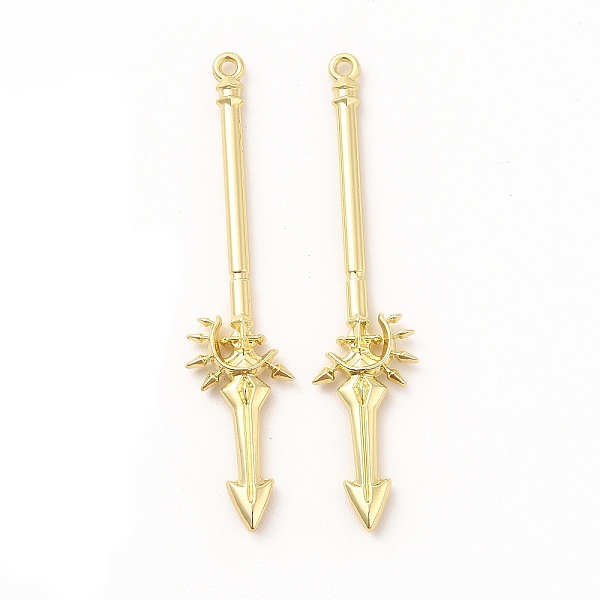 

PandaHall Rack Plating Alloy Big Pendants, Cadmium Free & Nickel Free & Lead Free, Spear Charm, Golden, 59x13x3mm, Hole: 2mm Alloy Others