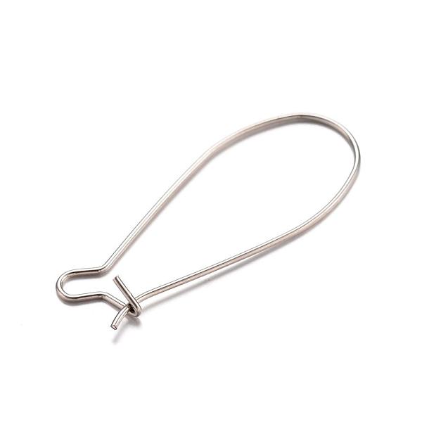 

PandaHall 304 Stainless Steel Hoop Earrings, Stainless Steel Color, 22 Gauge, 33x13.5x0.6mm 304 Stainless Steel