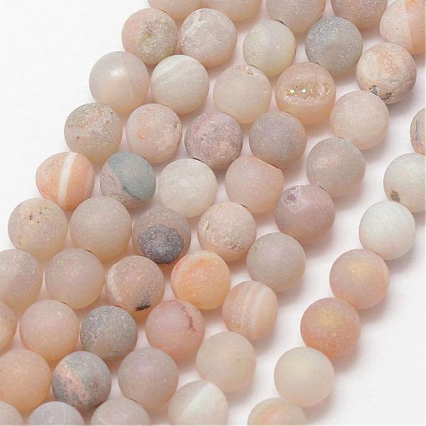 

PandaHall Electroplated Natural Agate Bead Strands, Round, Grade A, PeachPuff, 6mm, Hole: 1mm, about 61pcs/strand, 15 inch Natural Agate..., Brown