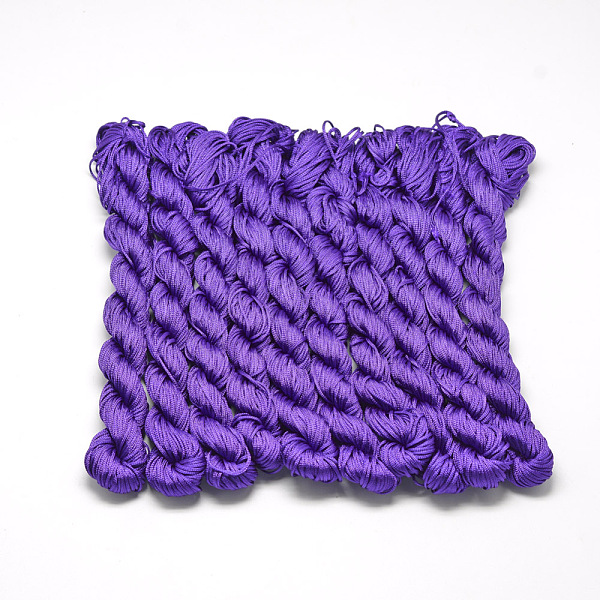

PandaHall Braided Polyester Cords, Indigo, 1mm, about 28.43 yards(26m)/bundle, 10 bundles/bag Polyester Purple