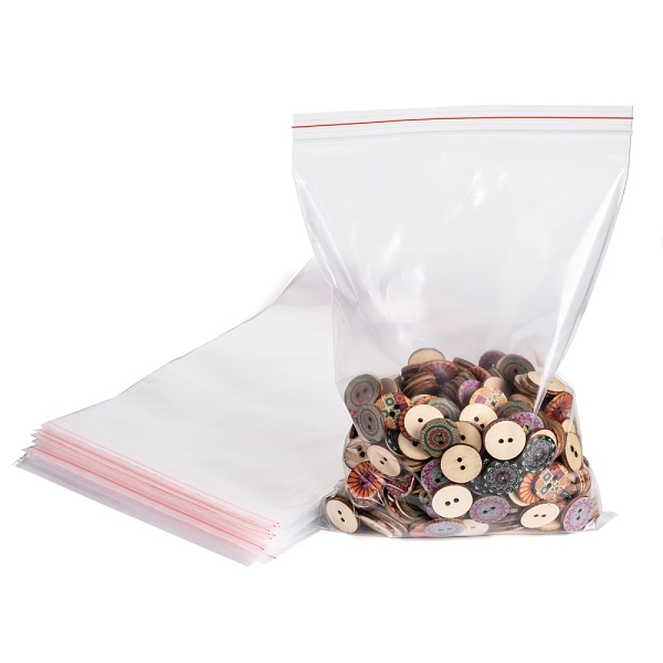 

PandaHall Plastic Zip Lock Bags, Resealable Packaging Bags, Top Seal, Self Seal Bag, Rectangle, Clear, 24x16cm, Unilateral Thickness: 2 Mil...