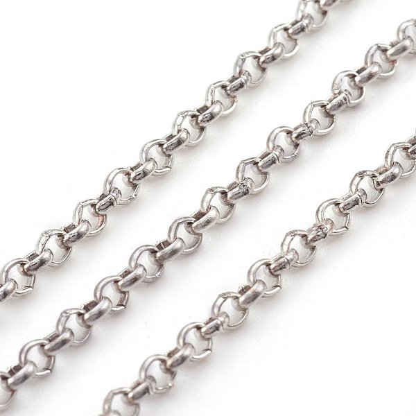 

PandaHall Iron Rolo Chains, Belcher Chain, Unwelded, Platinum Color, with Spool, Link: about 2.5mm in diameter, 0.8mm thick, about 328.08...