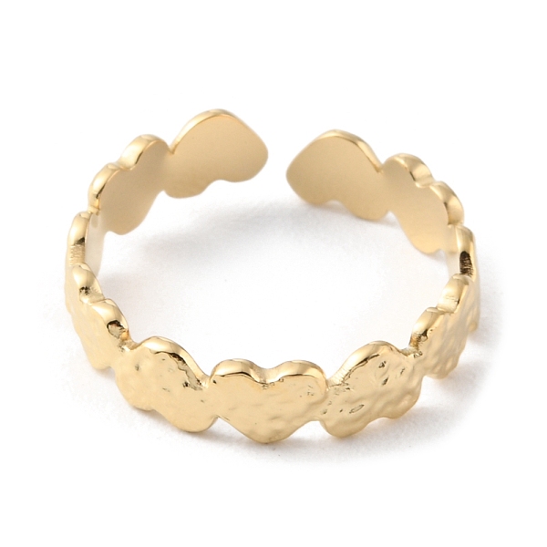 

PandaHall 304 Stainless Steel Heart Open Cuff Rings, Real 14K Gold Plated, Inner Diameter: 17mm 304 Stainless Steel