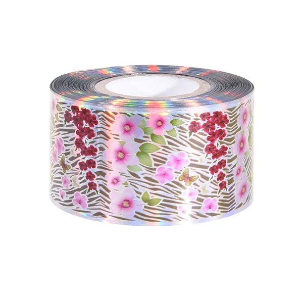 

PandaHall Nail Art Laser Stickers, Self Adhesive, for Nail Tips Decorations, Flower Pattern, 4cm, 120m/roll Paper Flower