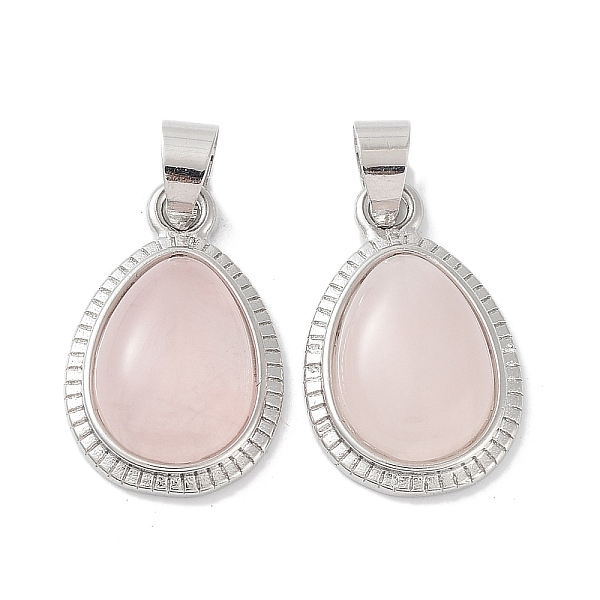 

PandaHall Natural Rose Quartz Pendants, Teardrop Charms with Rack Plating Brass Findings, Cadmium Free & Lead Free, 23x14.5x6mm, Hole...