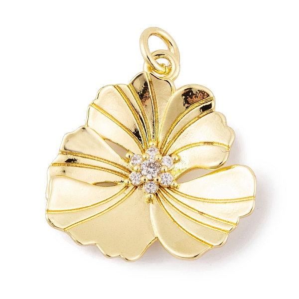 

PandaHall Rack Plating Brass Micro Pave Cubic Zirconia Pendants, with Jump Rings, Long-Lasting Plated, Lead Free & Cadmium Free, Flower..., Clear