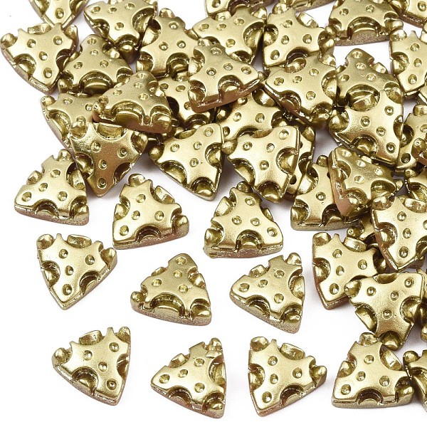 

PandaHall Spray Painted Opaque Resin Cabochons, Cheese, Dark Goldenrod, 11x12x4mm Resin Food